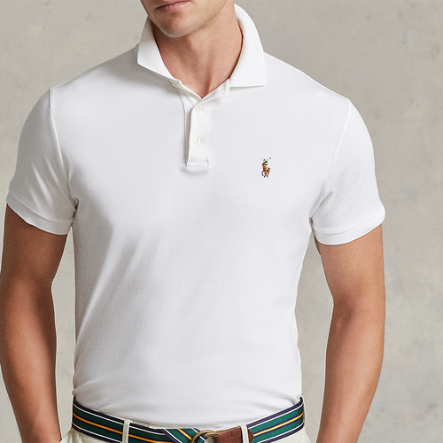 Ralph Lauren - Custom Slim Fit Soft Cotton Polo Shirt in White - Nigel Clare