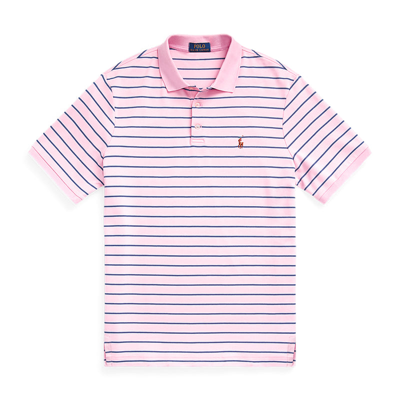 Ralph Lauren - Custom Slim Fit Striped Polo Shirt in Pink/Navy - Nigel Clare