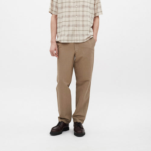 Norse Projects - Ezra Relaxed Cotton Linen Trouser in Clay - Nigel Clare