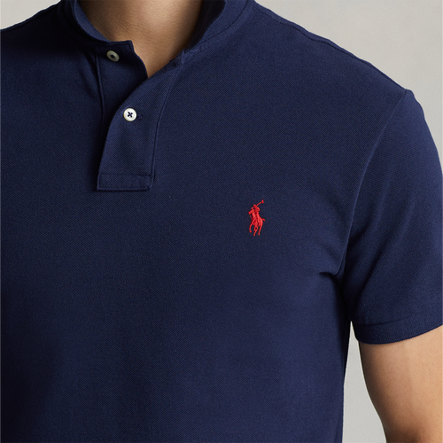 Ralph Lauren - Custom Slim Fit Mesh Polo Shirt in Navy - Nigel Clare
