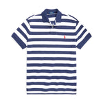 Ralph Lauren - Custom Slim Fit Striped Polo Shirt in White/Navy - Nigel Clare