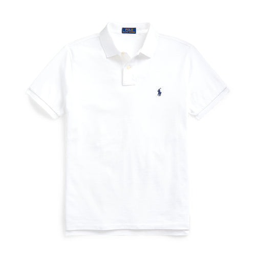 Ralph Lauren - Custom Slim Fit Mesh Polo Shirt in White - Nigel Clare
