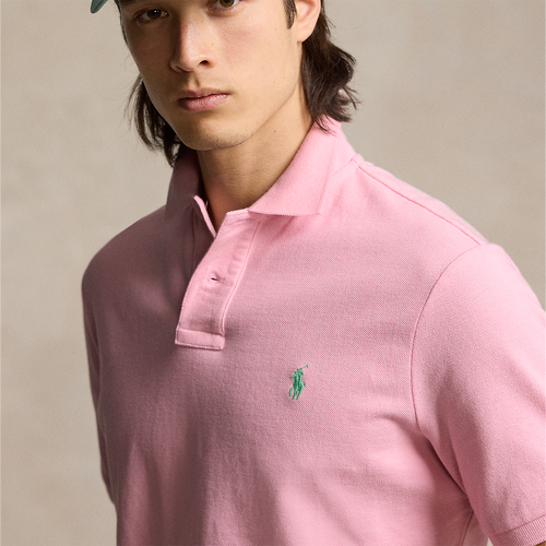 Ralph Lauren - Custom Slim Fit Mesh Polo Shirt in Pink