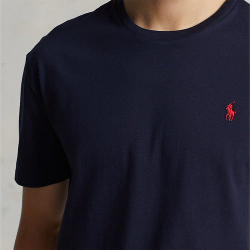 Ralph Lauren - Custom Slim Fit Jersey Crewneck T-Shirt in Navy - Nigel Clare