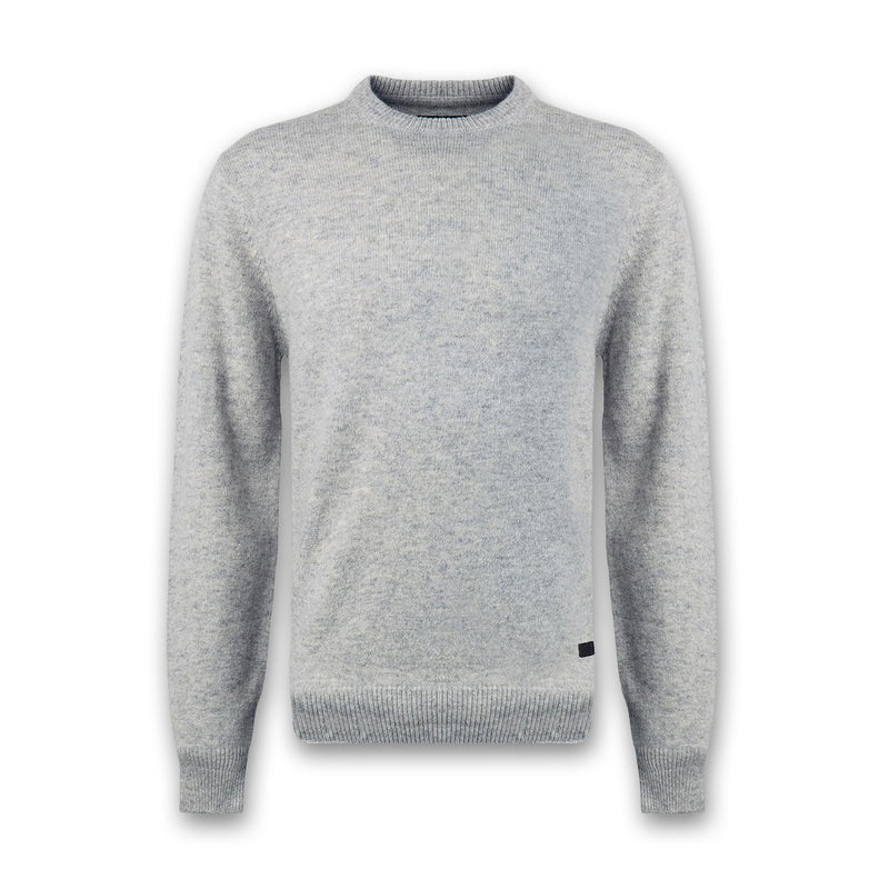 Barbour - Patch Crew Neck Sweater in Light Grey Marl - Nigel Clare