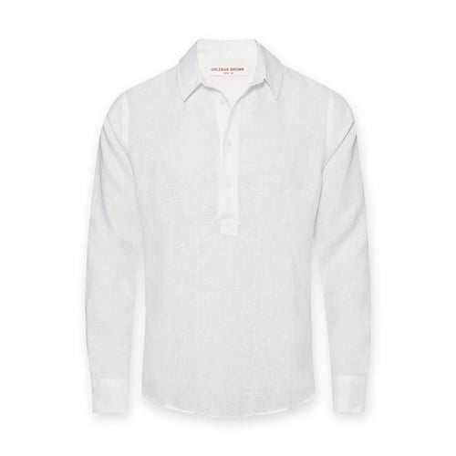 Orlebar Brown - Percy Overhead Linen Shirt in White - Nigel Clare