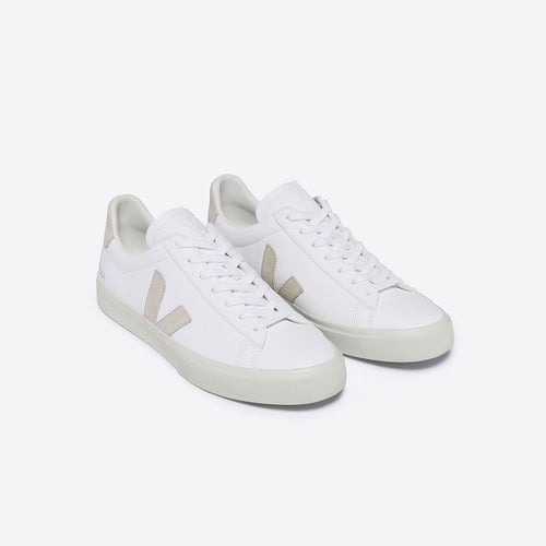 Veja - Campo Chromefree Leather Trainer in White/Natural - Nigel Clare
