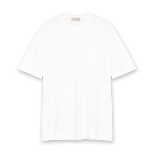 John Smedley - Lorca Sea Island Cotton T-Shirt in White - Nigel Clare