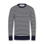 Orlebar Brown - Ned Striped Jumper in Navy/White Sand - Nigel Clare