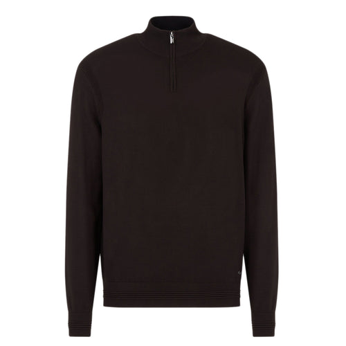 Emporio Armani - Half Zip Sweater in Chocolate Brown - Nigel Clare
