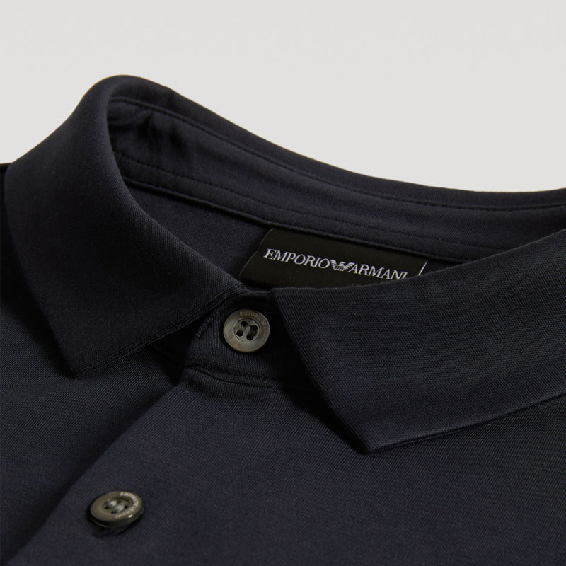 Emporio Armani - Short Sleeve Jersey Cotton Shirt in Navy - Nigel Clare