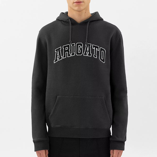 Axel Arigato College Logo Hoodie in Faded Black Nigel Clare