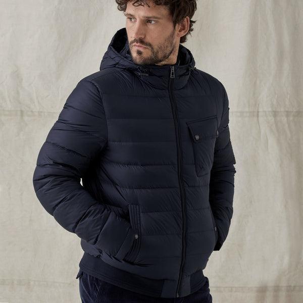 Belstaff Streamline Down Puffer Jacket in Dark Ink Nigel Clare