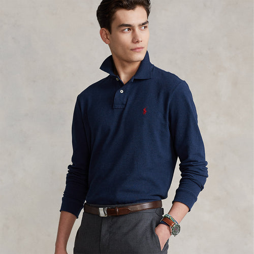 Polo Ralph Lauren - Long Sleeve Polo Shirt in Blue Heather - Nigel Clare