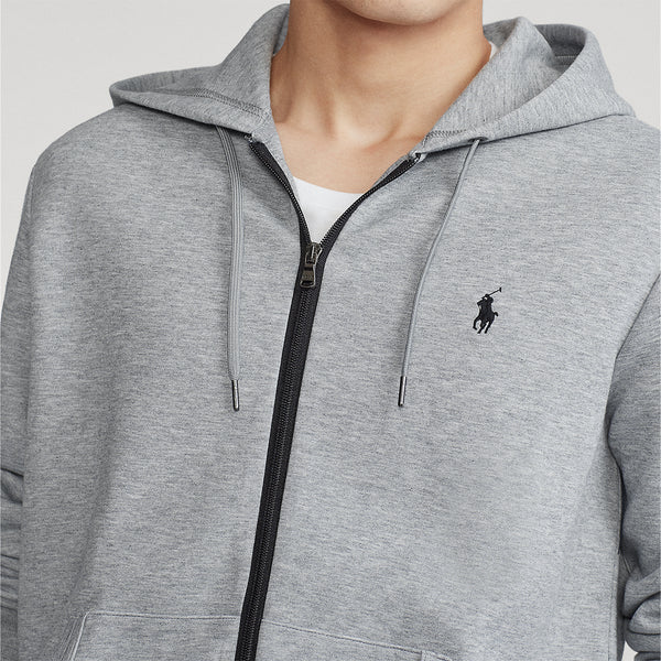 Polo Ralph Lauren Double Knit Full Zip Hoodie in Grey Nigel Clare