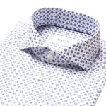 Eton - Super Slim Fit Shirt in White & Navy Details - Nigel Clare