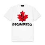 DSQUARED2 - Smiling Leaf T-Shirt in White - Nigel Clare