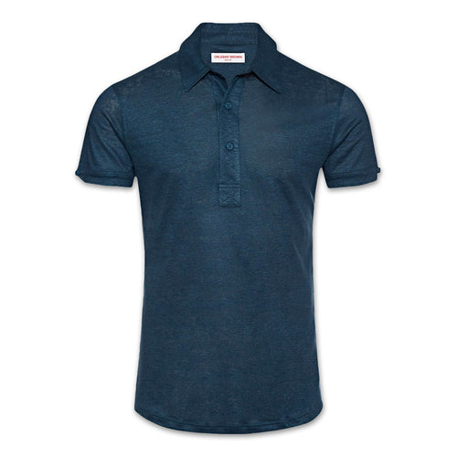 Orlebar Brown - Sebastian Linen Tailored Shirt in Blue Slate - Nigel Clare