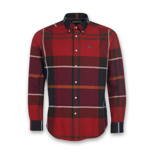 Barbour Dunoon Tailored Shirt in Red Nigel Clare