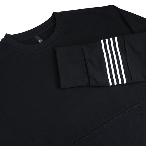 Neil Barrett - Striped Sleeve Luxury Sweatshirt in Black - Nigel Clare