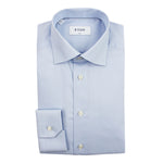 Eton - Slim Fit Self Patterned Shirt in Blue - Nigel Clare