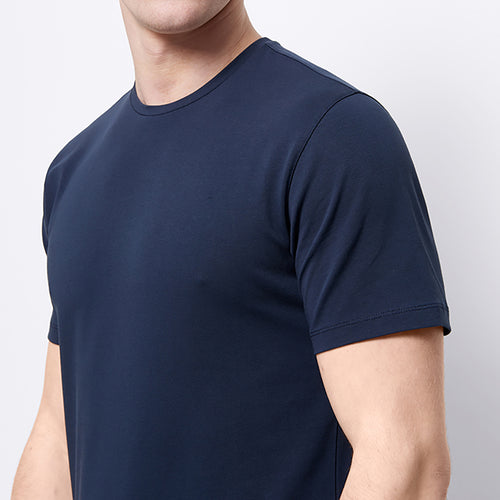 Remus Uomo - Plain T-Shirt in Navy - Nigel Clare