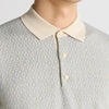 Remus - Slim Fit Patterned Polo in Stone/Blue