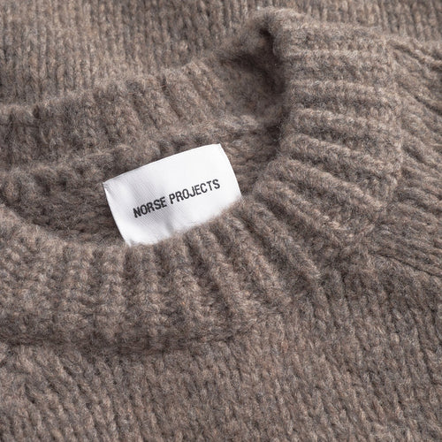 Norse Projects - Birger Wool Raglan Jumper in Walnut - Nigel Clare