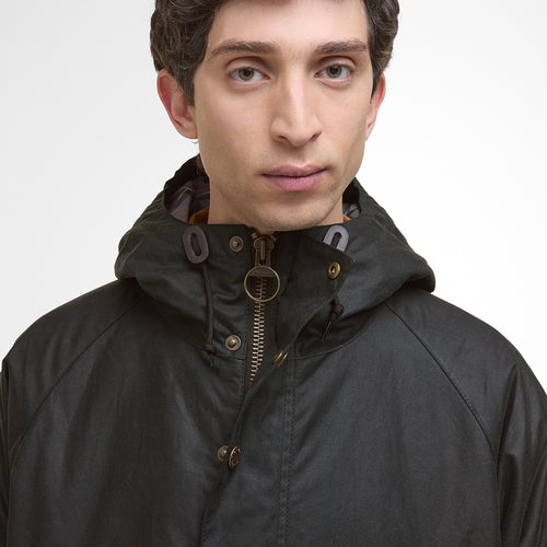 Barbour - Reel Waxed Parka in Sage