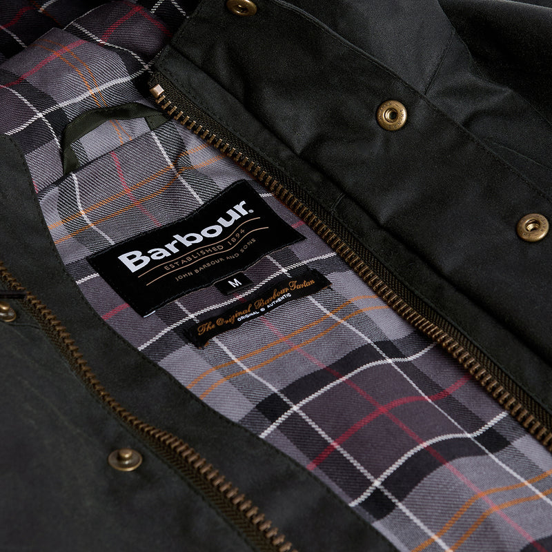 Barbour - Reel Waxed Parka in Sage