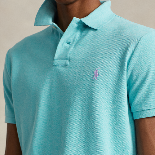 Ralph Lauren - Custom Slim Fit Mesh Polo Shirt in Turquoise - Nigel Clare