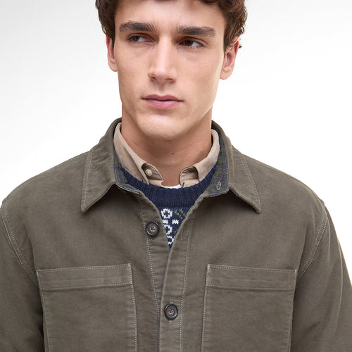 Barbour - Moleskin Overshirt in Dark Olive