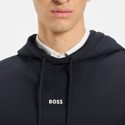 Boss Orange - WESMALLHOOD Logo Hoodie in Navy