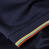 Paul Smith - Cotton 'Signature Stripe' Zip Polo Shirt in Navy