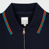 Paul Smith - Cotton 'Signature Stripe' Zip Polo Shirt in Navy