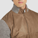 Paul & Shark - Suede Wool Cashmere Jacket in Moonbeam Fungi