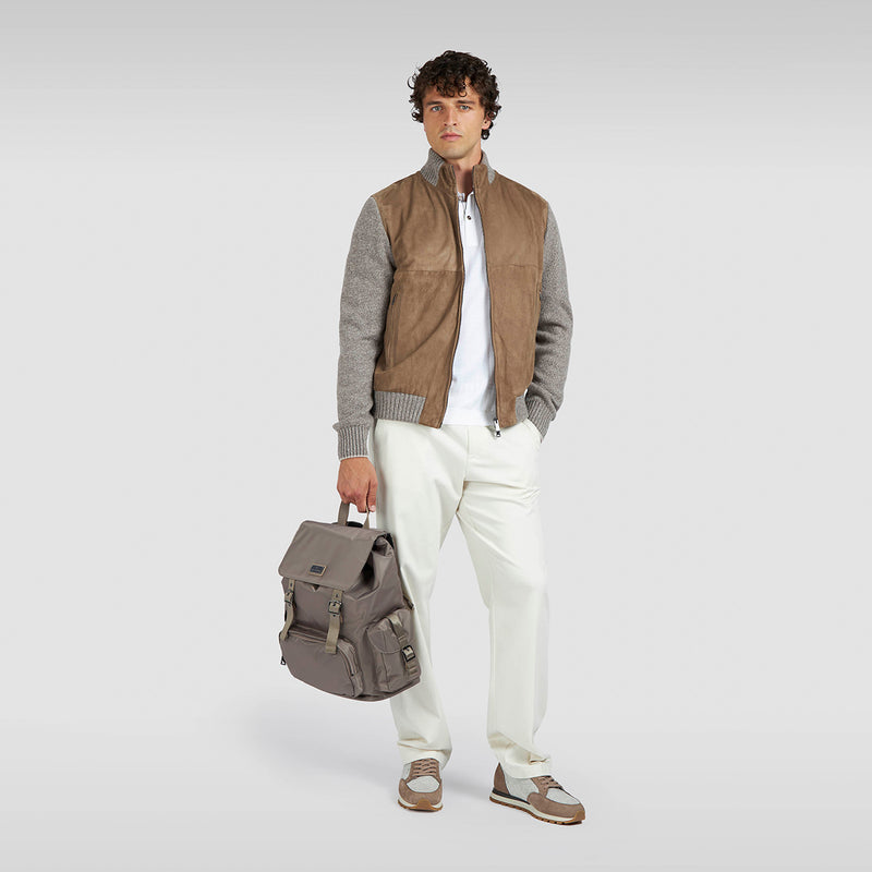 Paul & Shark - Suede Wool Cashmere Jacket in Moonbeam Fungi