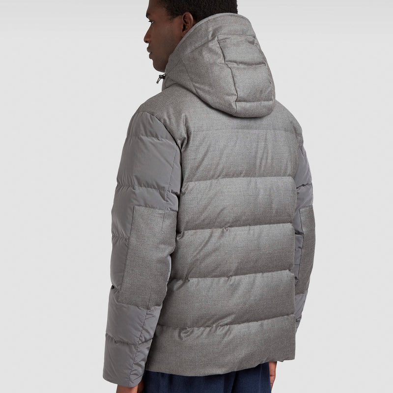 Paul & Shark - Wool & Silk Blend Puffer Jacket in Grey