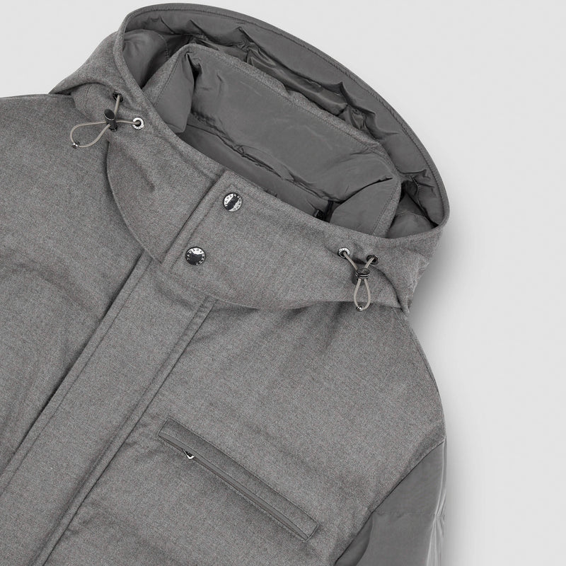 Paul & Shark - Wool & Silk Blend Puffer Jacket in Grey