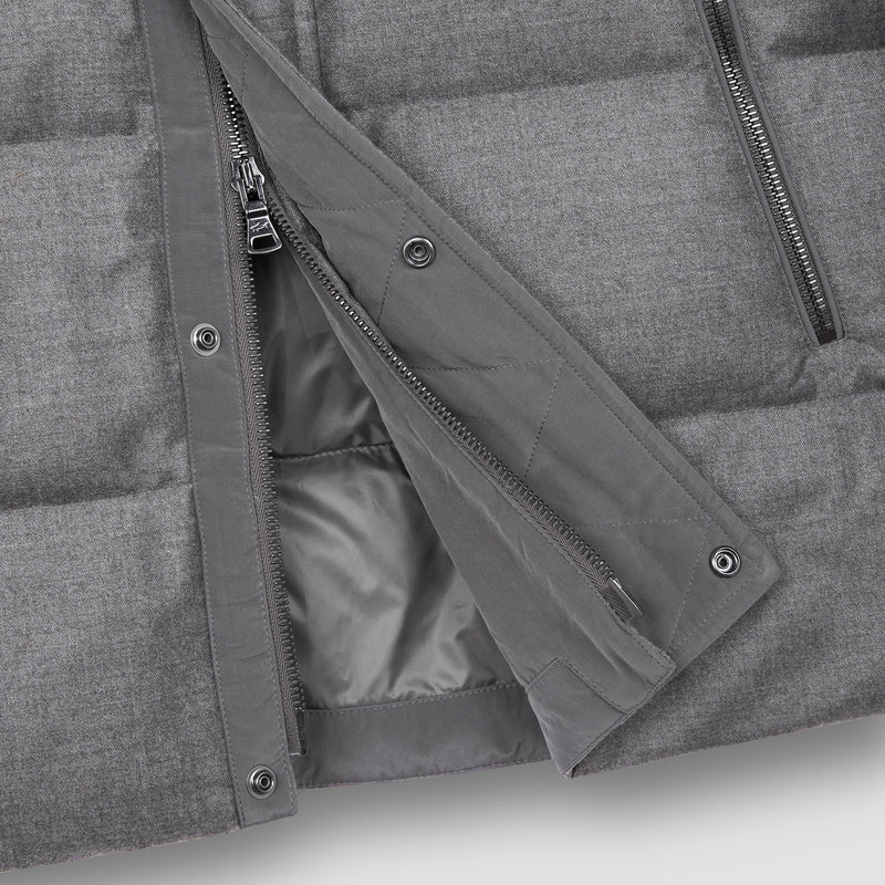 Paul & Shark - Wool & Silk Blend Puffer Jacket in Grey