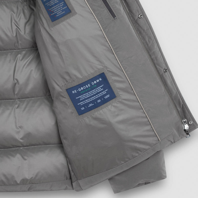 Paul & Shark - Wool & Silk Blend Puffer Jacket in Grey