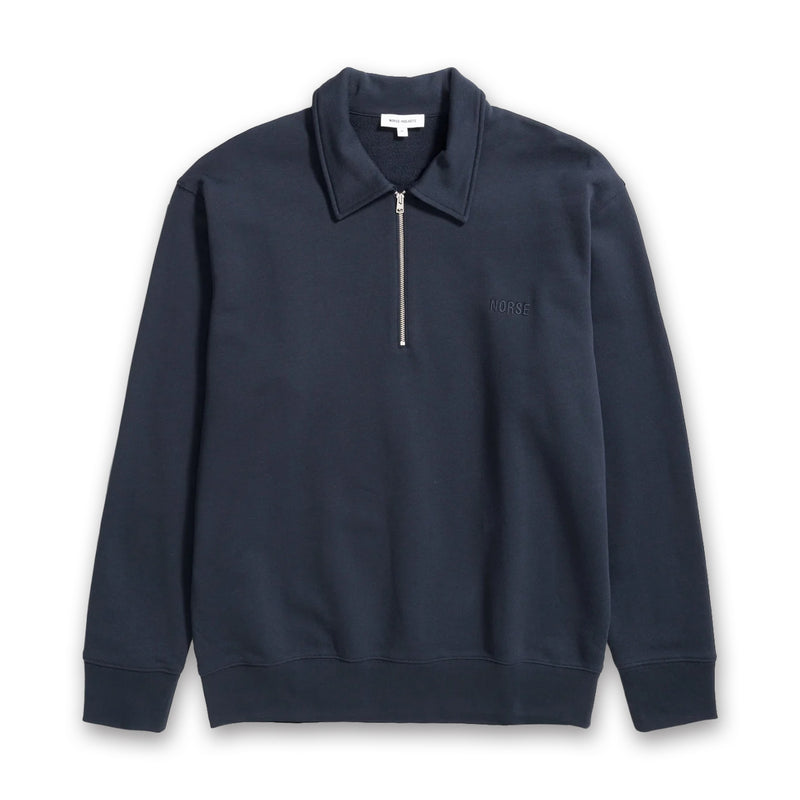 Norse Project - Ketel Relaxed Half Zip in Dark Navy