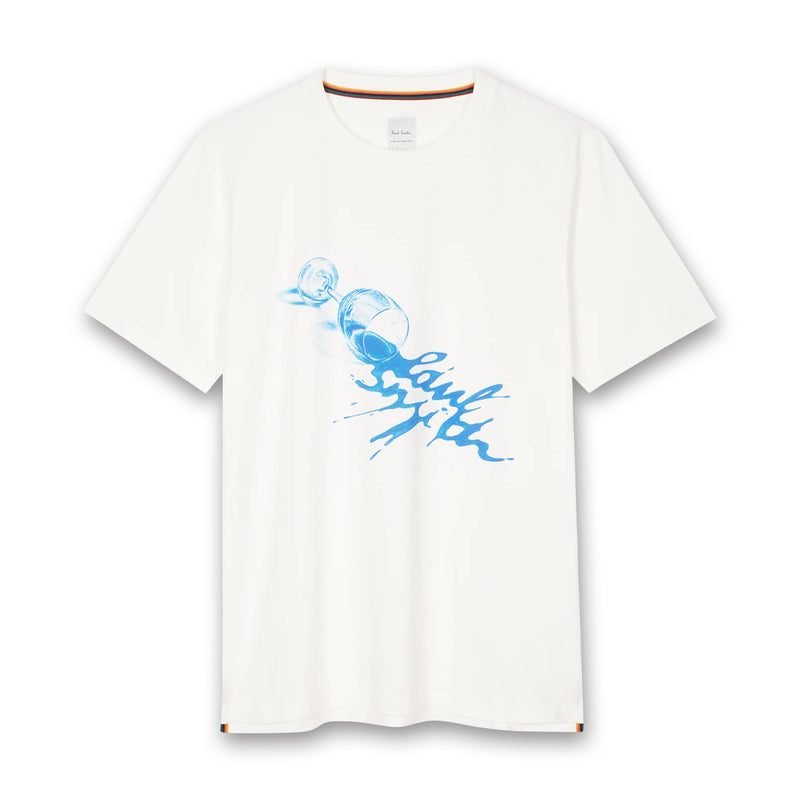 Paul Smith - 'Wine Glass' Print T-Shirt in White - Nigel Clare