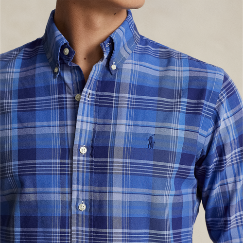 Ralph Lauren - Slim Fit Plaid Oxford Shirt in Blue Mix