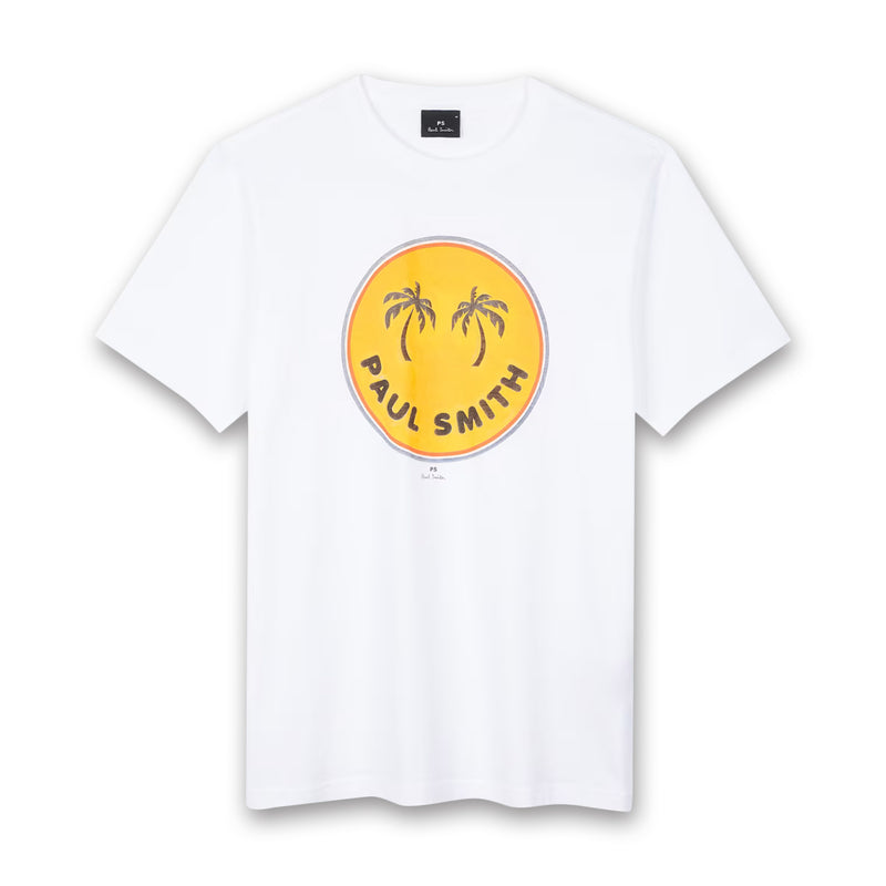 PS Paul Smith - 'Palm Trees' Print T-Shirt in White - Nigel Clare