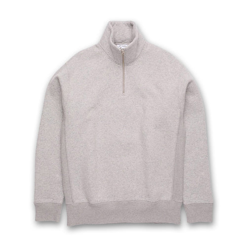 Norse Projects - Relaxed Cotton Wool Half Zip in Grey Melange - Nigel Clare