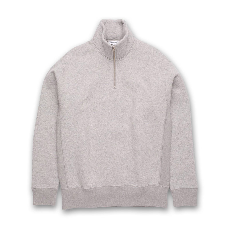 Norse Projects - Relaxed Cotton Wool Half Zip in Grey Melange - Nigel Clare