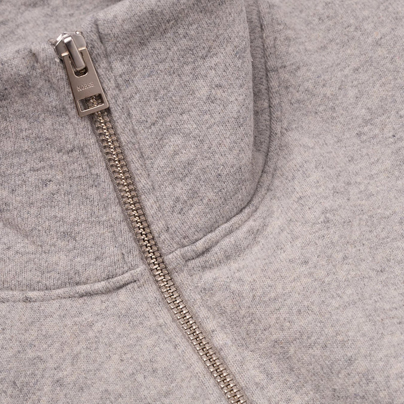 Norse Projects - Relaxed Cotton Wool Half Zip in Grey Melange - Nigel Clare