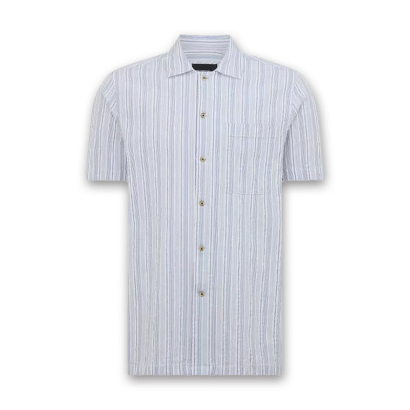 Remus - Parker Tapered SS Print Shirt in Light Blue