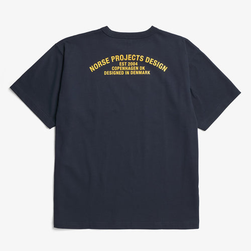 Norse Projects - Organic Arch Print T-Shirt in Dark Navy - Nigel Clare